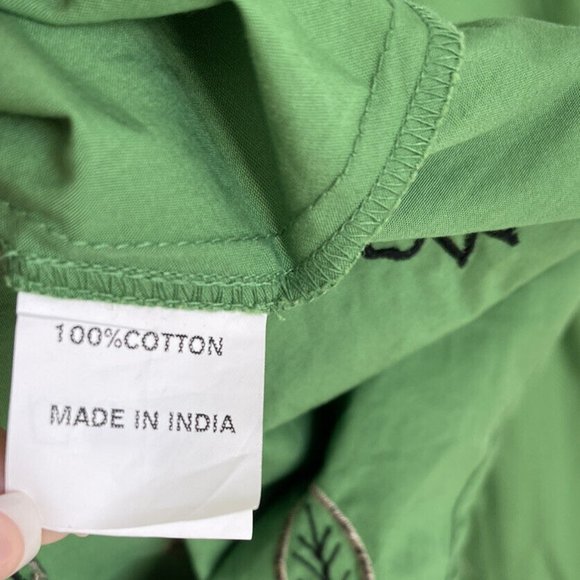 eShakti Green Dress with Black Floral Embroidery - Picture 5 of 7